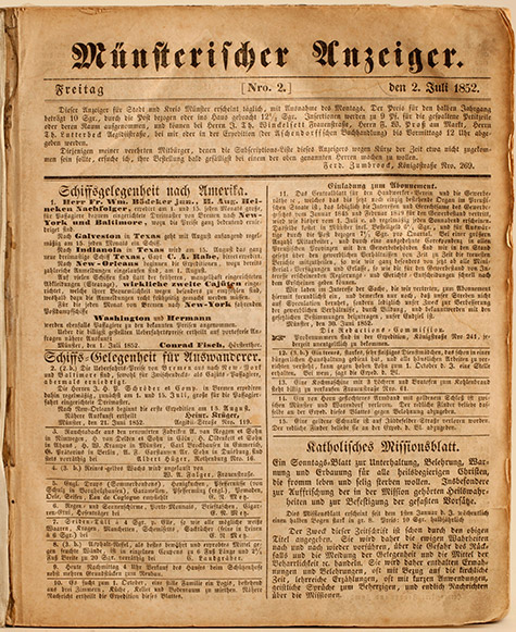 Unternehmensgruppe Aschendorff, Historie, Titelseite Münsterischer Anzeiger